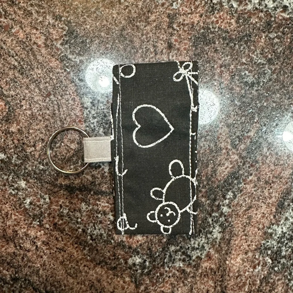 Handmade lip balm holder keychain- chalkboard design